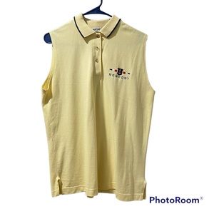 Oarsman 913 Mens Sleeveless Yellow Newport Insignia Shirt Three Button Placard